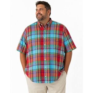 Ralph Lauren Madras Plaid Classic Fit Shirt Mens Big & Tall Size 3XLT Preppy